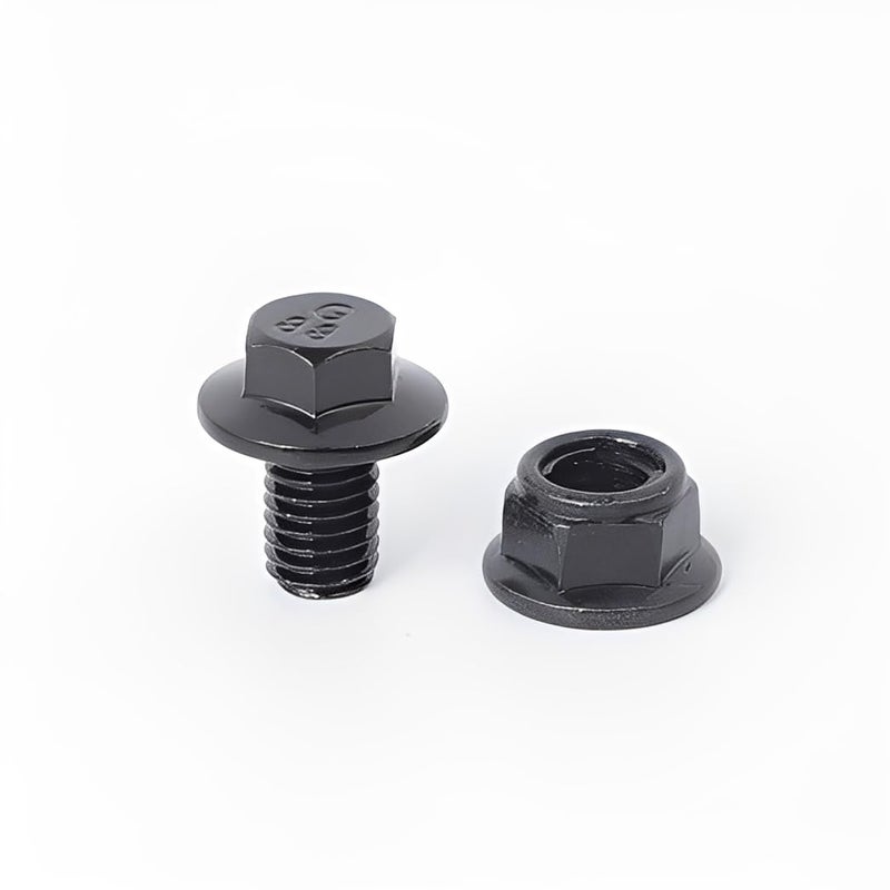 Minho M8-1.25 x 12mm Flange Head Bolts in Carbon Steel Material,Flange Hexagon Screws Come with Flange Nuts,Black Oxide Finish Plated,Full Thread, 25 Sets - Image 4